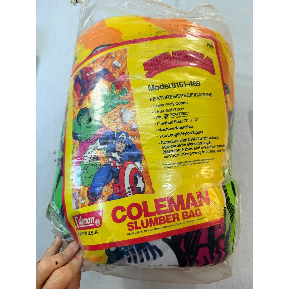 Vintage Coleman Marvel Super Heroes Slumber Bag Spider-Man Hulk 8161-469 NIP USA